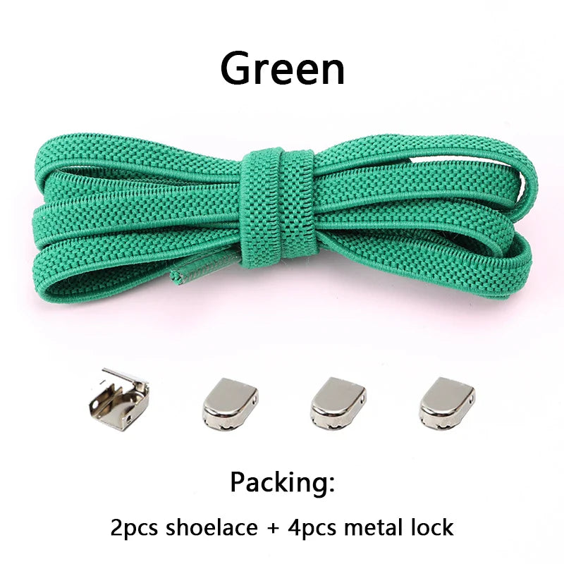 No-Tie Elastic Shoelaces – One Size Fits All Sneakers for Adults & Kids, Flat Tieless Shoestrings