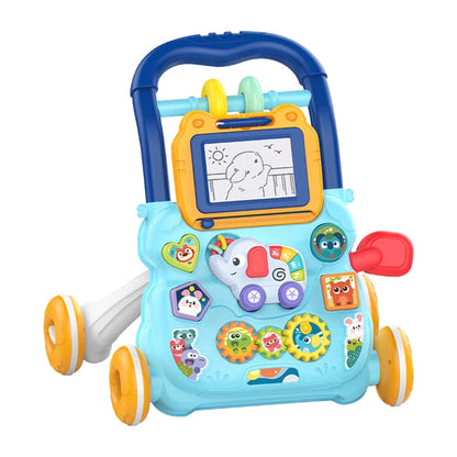 Baby Push Walker Toy - Multifunction Musical Learning Walker with Drawing Board for 12M+ Toddlers