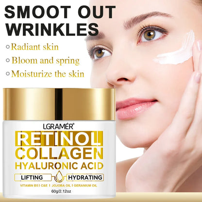 Retinol Face Cream - Collagen & Hyaluronic Acid Moisturizer for Wrinkle Care, Hydration & Skin Firming
