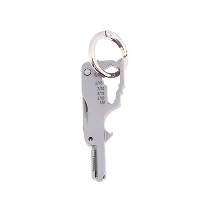 Mini Stainless Steel Keychain Multi-Tool - Compact Emergency Repair Tool for Outdoor, Home & Drone Use