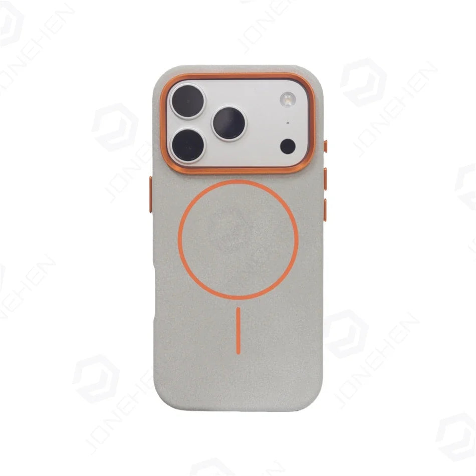 Business Matte Leather MagSafe Case - Magnetic Alloy Lens Cover for iPhone 13, 14, 15, 16 & 17 Air/Pro Max