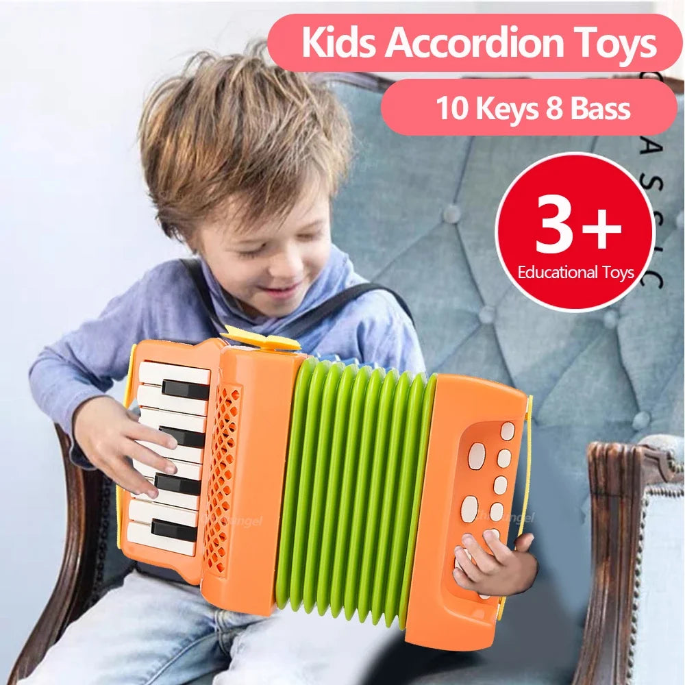 Kids Accordion Musical Toy - Educational Indoor Outdoor Instrument Gift for Toddlers Boys & Girls