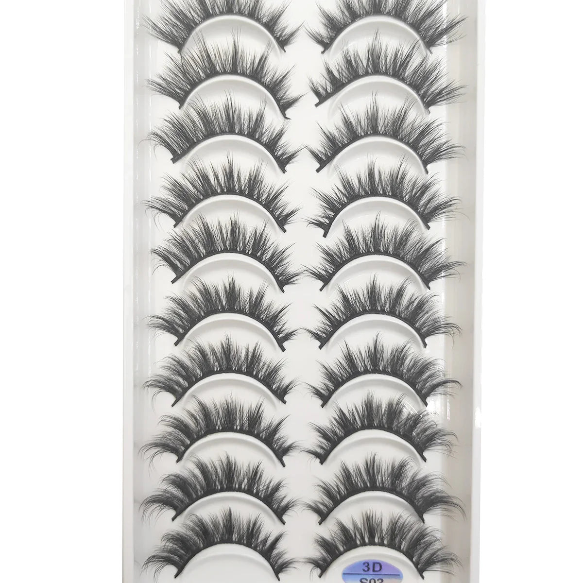 10 Pairs 3D Mink False Eyelashes – Soft Natural Cross Messy Dense Lash Extensions Makeup