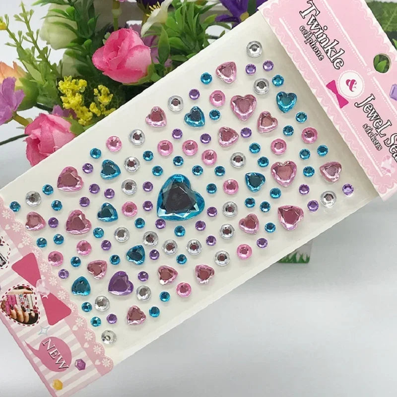 Glitter Face Rhinestone Stickers - Kids Eye & Face Diamond Jewels for Festival Makeup, Parties & Creative Looks