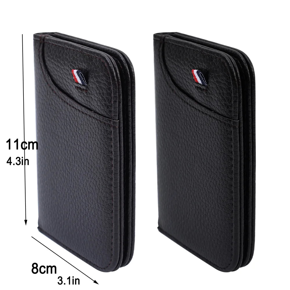 Ultra-Thin PU Leather Credit Card Wallet: Portable Slim Design for Men - Mini Purse Card Holder with Super Soft Feel