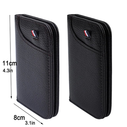 Slim PU Leather Card Wallet - Portable Mini Credit Card Holder for Men with Thin Compact Pocket Design