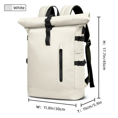 HK Expandable Travel Backpack - Large Waterproof 15.6 Inch Laptop Hiking Rucksack with USB Charging Port