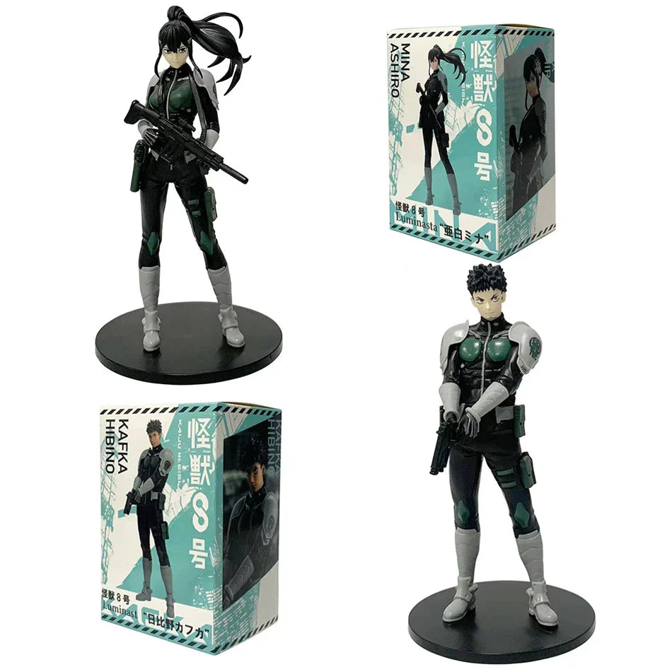 In Stock 1-4PCS Kaiju No. 8 Anime Figures — Kafka Hibino & Mina Ashiro PVC Action Dolls Toy Model Gifts for Kids
