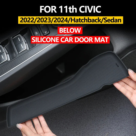 Honda Civic 11th Gen 2022–2025 Door Handle Anti-Slip & Storage Groove Pad Set – Black Interior Protection Accessories