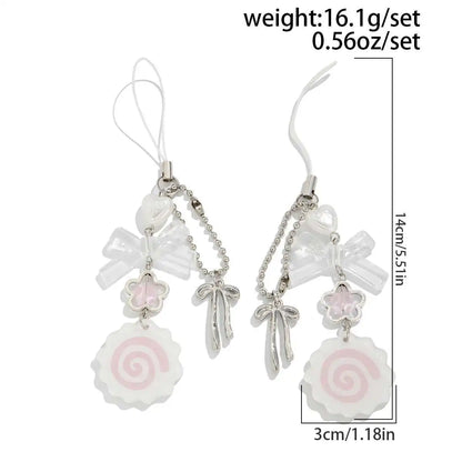 KunJoe Y2K Acrylic Flower Bow Keychain - Cute Love Bag Pendant & Phone Charm Accessory for Women