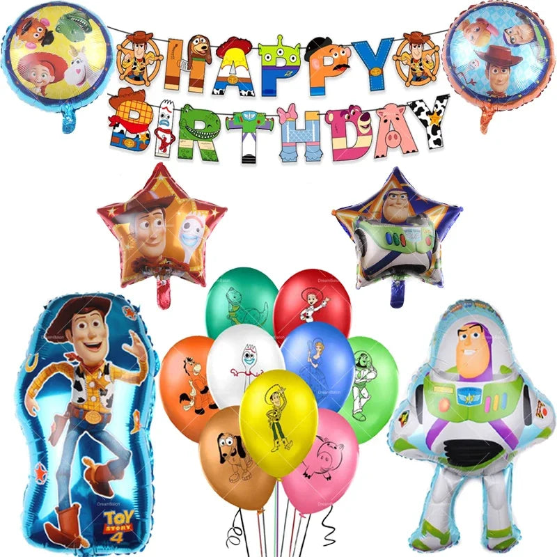 Disney Buzz Lightyear Foil Balloon – Toy Story Latex Party Decoration & Cake Topper for Kids