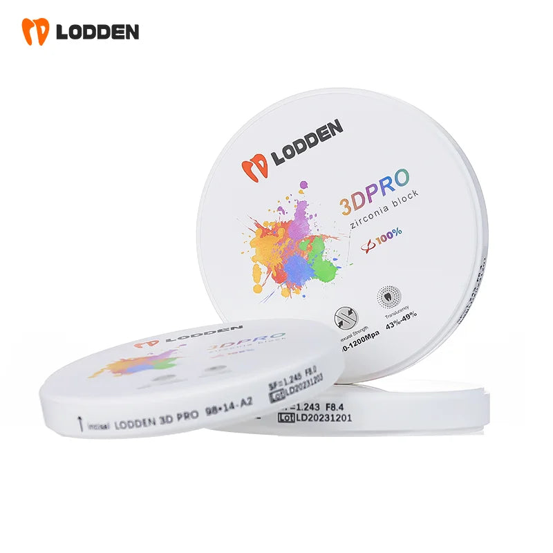 Dental Zirconia Block 3D PRO – Multilayer 98mm Disc for CAD/CAM, 16 Colors