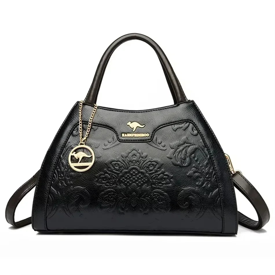 Luxury Fashion Print Women’s Handbag – Large Capacity Soft Leather Shoulder & Crossbody Designer Purse