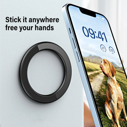 Magnetic Ring Holder for iPhone 14/13/12 – MagSafe Car Mount & Wall Stand for Phone, iPad, and Tablet