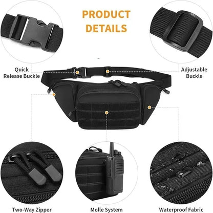 Tactical Waist Pack – Nylon Bodypack for Hiking, Phone Pouch, Outdoor Sports, Army Green, Men’s Hunting, Climbing, Camping Belt and Airsoft Bags