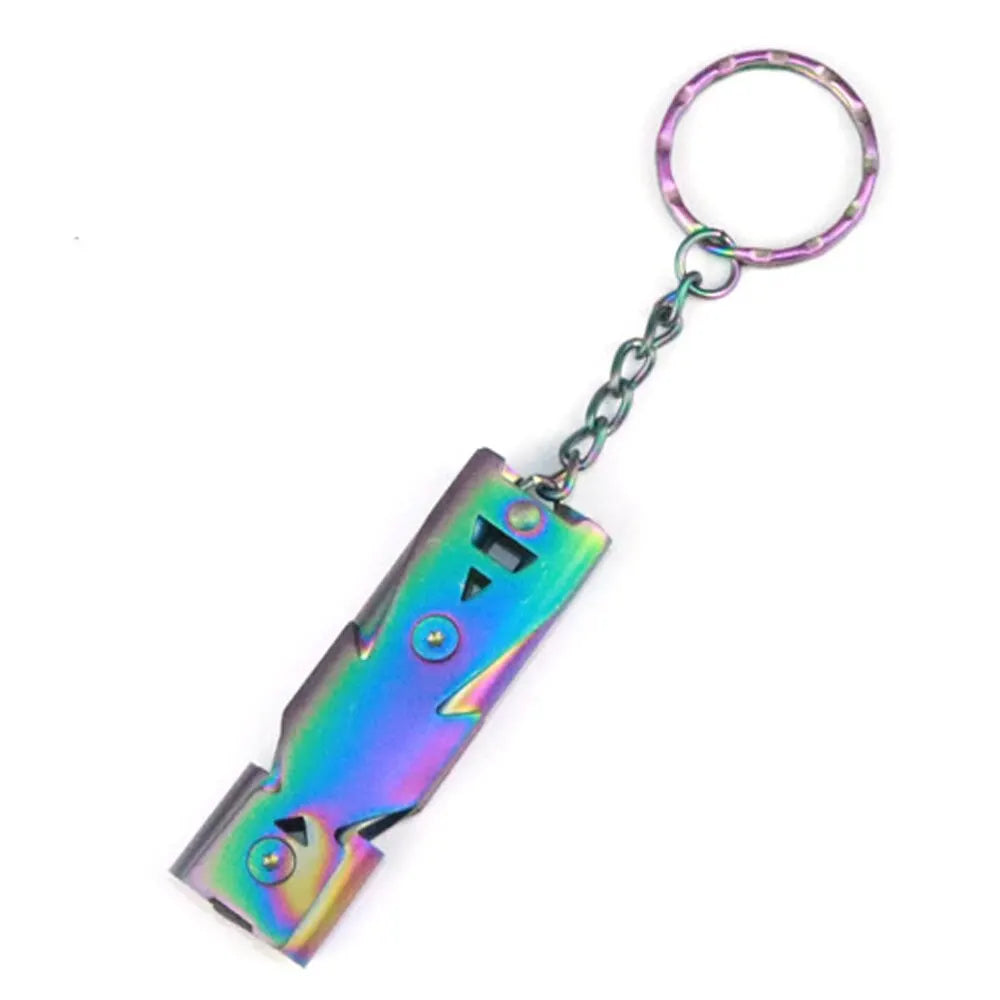 Double Pipe Survival Whistle Keychain – High Decibel Emergency Outdoor Camping Tool 1PC