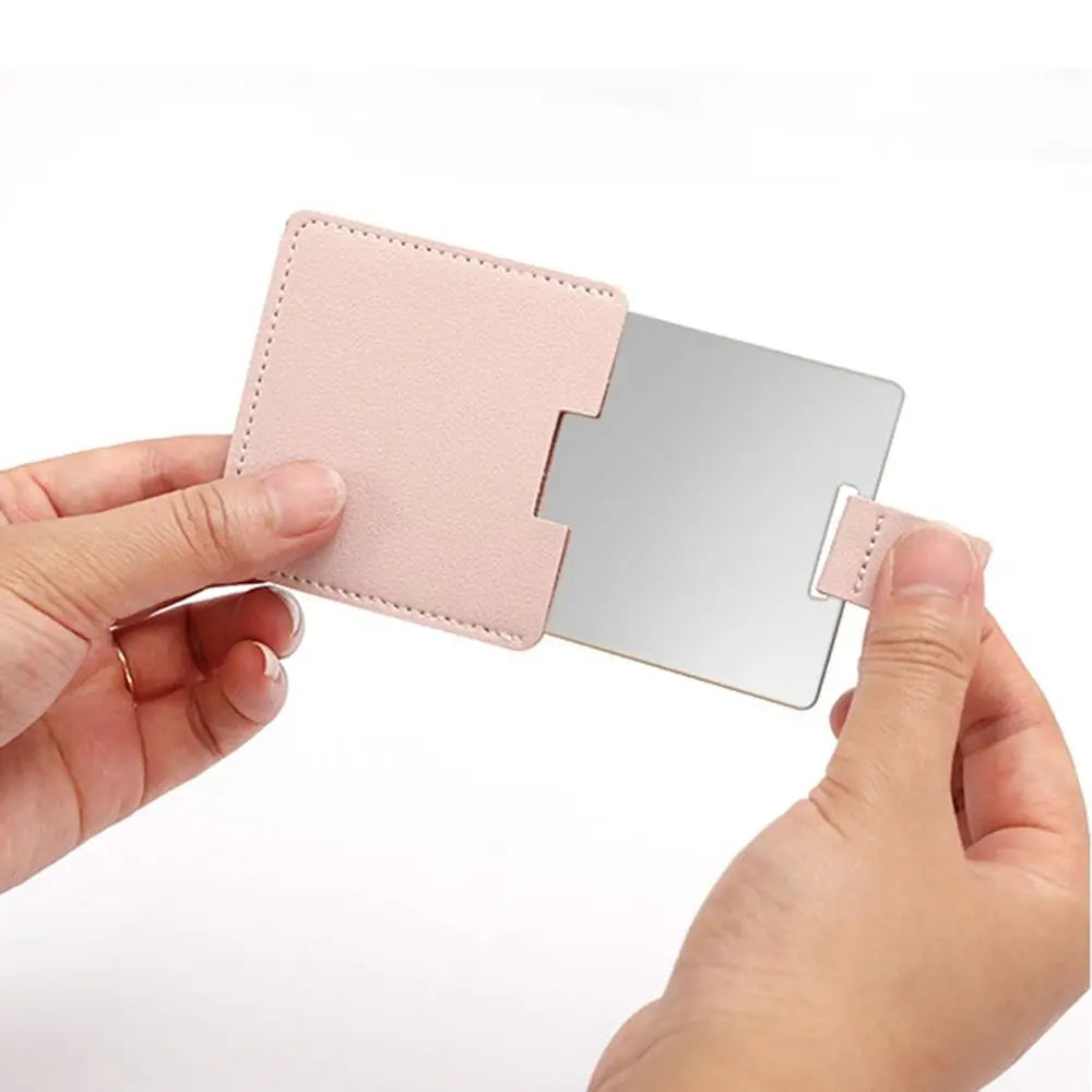 Ultra-Thin Stainless Steel Makeup Mirror - Mini Portable Pocket Hand Cosmetic Mirror & Personalized Beauty Gift