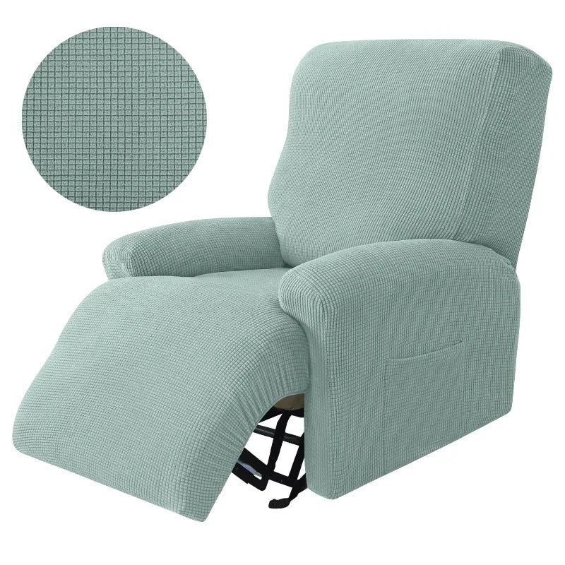 4pcs Recliner Sofa Cover Set - Stretch Spandex Couch Slipcovers with Non-Slip Fit for Armchair & Lazy Chair