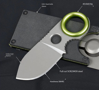 Portable Pocket Knife – EDC Camping Multi-Tool, Fixed Blade Mini Fruit Knife (No Carabiner)