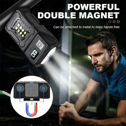 Tactical Mini LED Flashlight - Rechargeable EDC Work Light for Outdoor Camping Hiking and Molle Gear