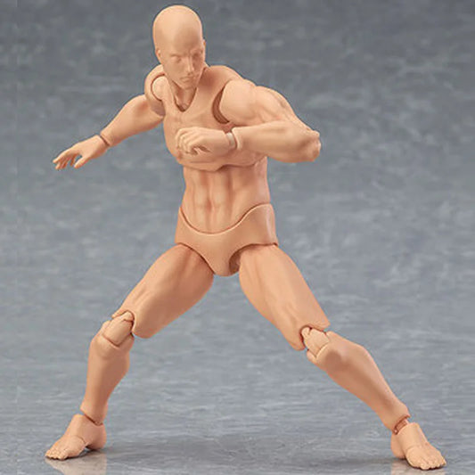 13cm Wooden Art Mannequin Figure – Male & Female Movable Body Drawing Model for Sketching, Painting & Anime Pose Reference