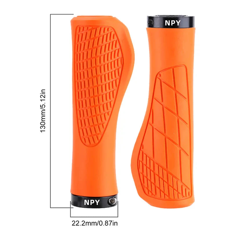 Lock-On Bicycle Handlebar Grips – Soft Rubber MTB Cuffs, 22.2mm Non-Slip Handle Covers for Mountain Bikes