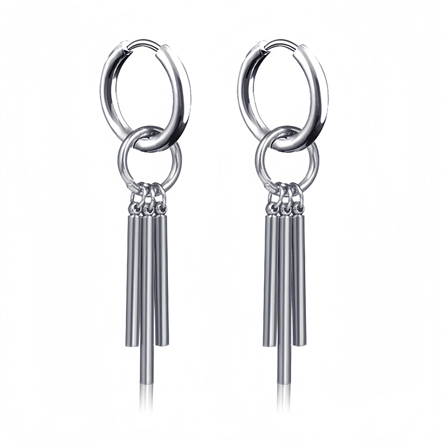 Long Hanging Cross & Leaf Hoop Earrings – Vintage Stainless Steel Hip Hop Unisex Jewelry Accessories