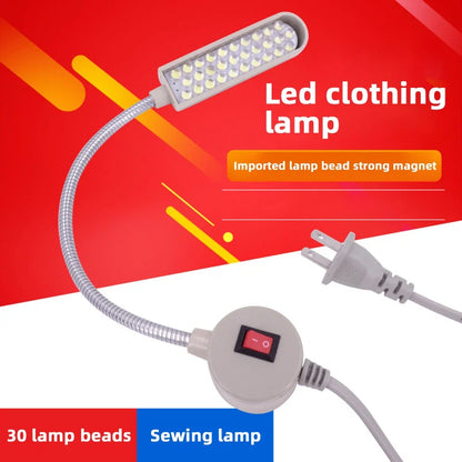 30 LED Industrial Sewing Machine Light - 360° Flexible Gooseneck Work Lamp for Sewing & Clothing Machines