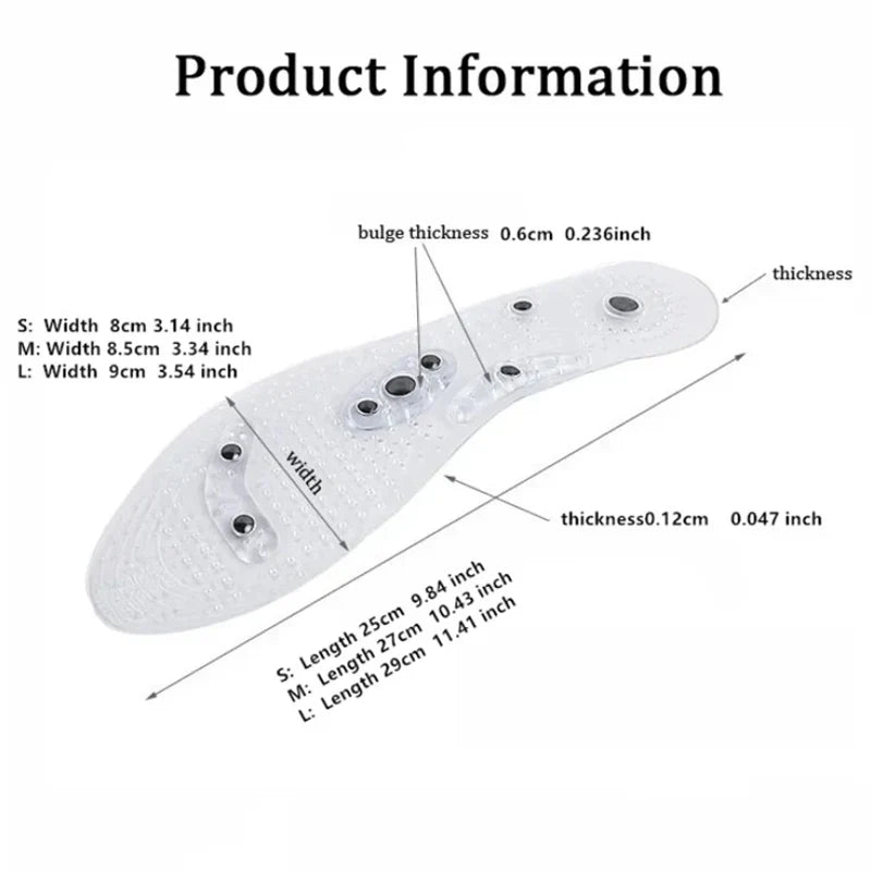 Magnetic Therapy Foot Massage Insoles – Acupressure Point Therapy for Men & Women