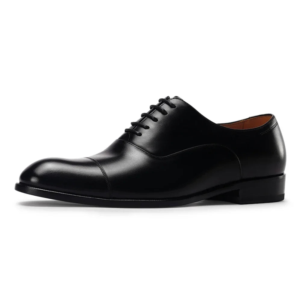 Men’s Handmade Full-Grain Leather Oxford Shoes - Comfortable Classic Business Dress Shoes for Daily Formal Wear