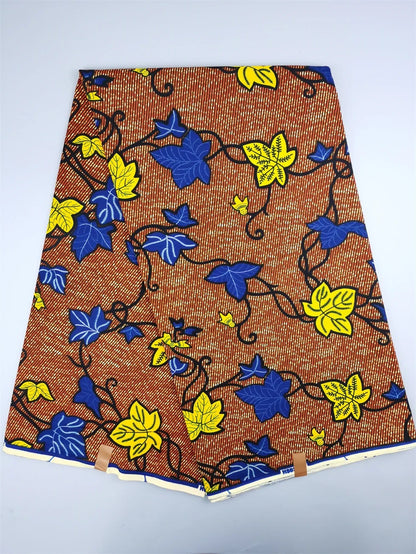Guaranteed Original African Wax Fabric - 100% Cotton Real Ankara Print 6 Yards for Wedding Dresses & Sewing