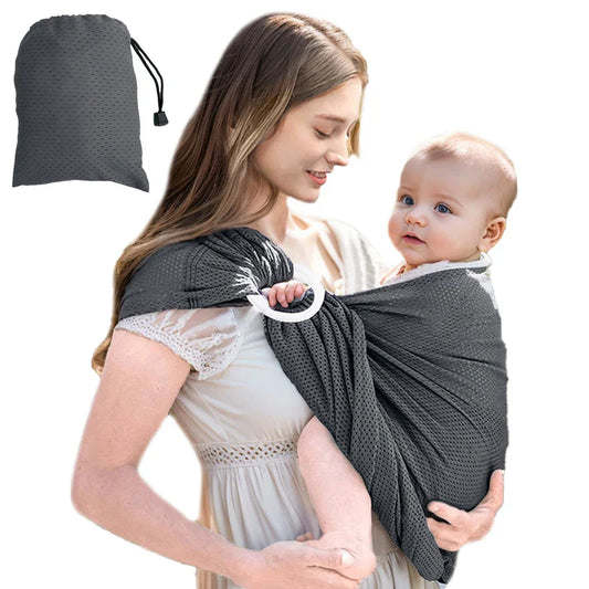 Ergonomic Double Ring Baby Carrier - Adjustable Breathable Mesh Infant Backpack with Front-Facing Support