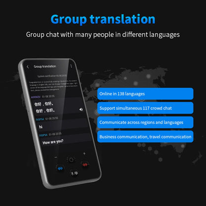 S85 Pro Language Translator Device – 138 Languages, 4-Inch Screen, Offline Voice & Video Translation, 8GB Storage, 2000mAh Battery