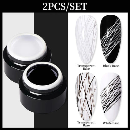 BORN PRETTY Spider Wire Gel Nail Polish 5ml - Flower Drawing & Creative Point-to-Line Nail Art Gel Varnish