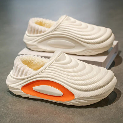 Unisex Winter Fluffy Slippers - Warm Cotton Indoor Home Shoes with Non Slip Sole