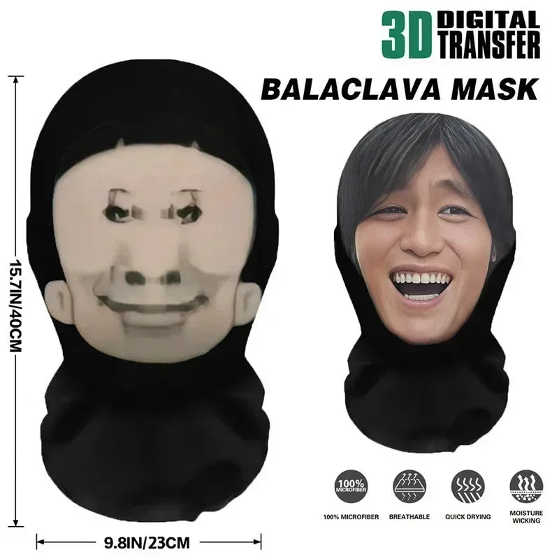 3D Realistic Face Mask - Celebrity Style Full Face Stretch Mesh Cosplay Balaclava for Role Play, Hip Hop & Costume Events
