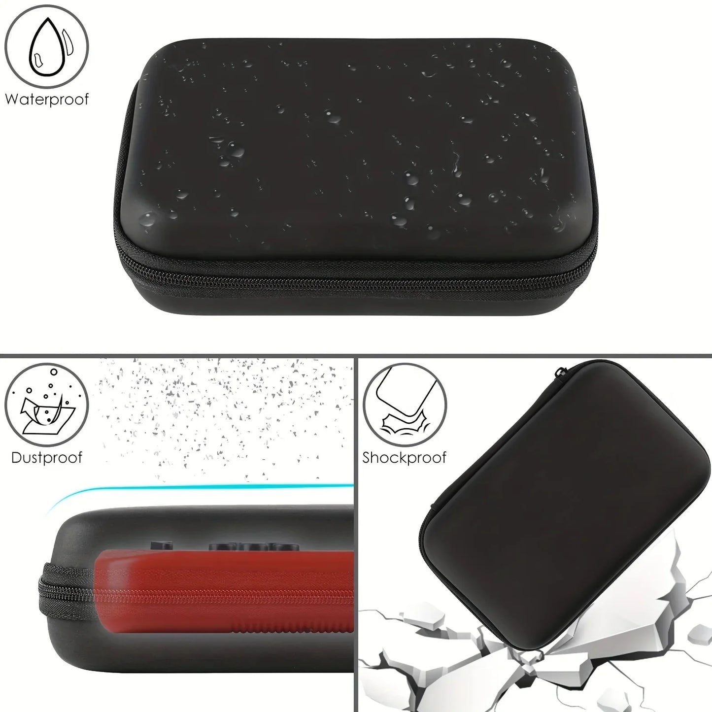 Handheld Game Console Carrying Case: Protective Travel Retro Mini Player Box - Organize Charging Cable, Earpods, Batteries and More!