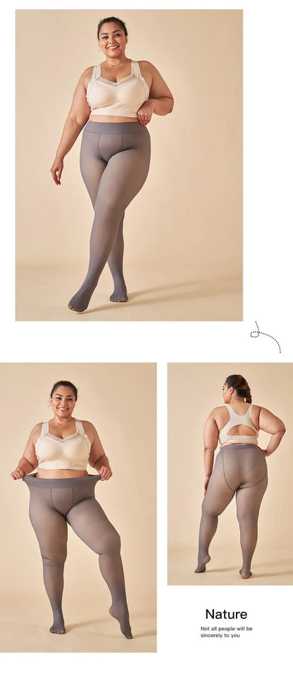 Women’s Thicken Thermal Fleece Leggings – High Waist Winter Tights, Slim Elastic Pantyhose