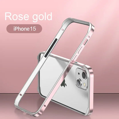 Hybrid Silicone & Aluminum Metal Phone Case – Heat-Resistant Bumper for iPhone 11 to 17 Pro Max
