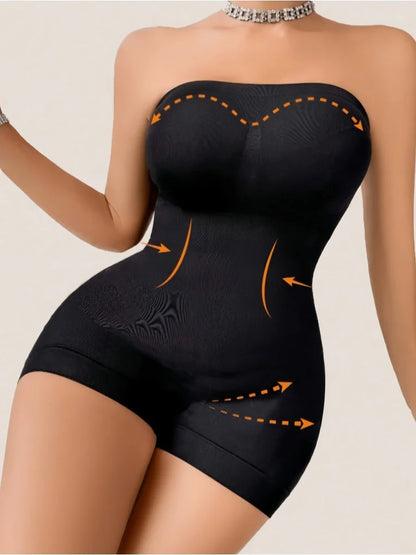 Women's Seamless Tummy Control Shapewear Bodysuit - Full Body Slimming Compression with Shorts
