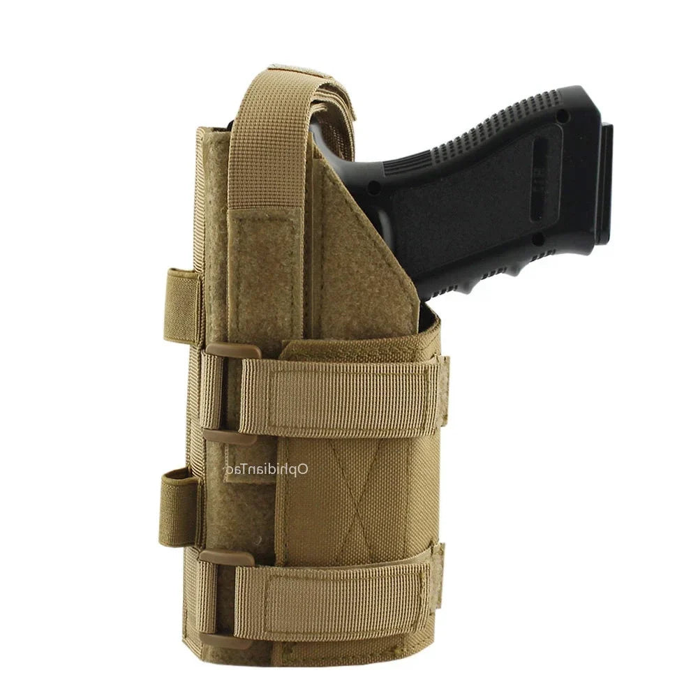 Outdoor Tactical Molle Gun Holster - Right Hand Belt Pistol Holder for Glock 17 19 1911 M9 and More