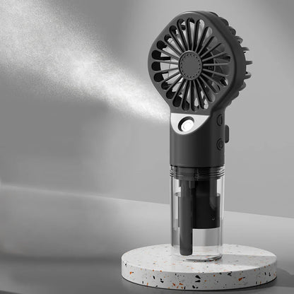 Portable Mini Humidifier Fan – USB Rechargeable Handheld Mist Fan with Water Spray, Personal Cooling Fan