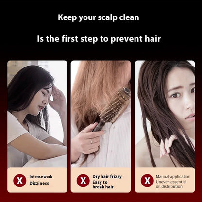 Electric Scalp Massage Comb – Red Light Therapy Hair Growth Brush with Vibration, Anti-Hair Loss & Oil Applicator