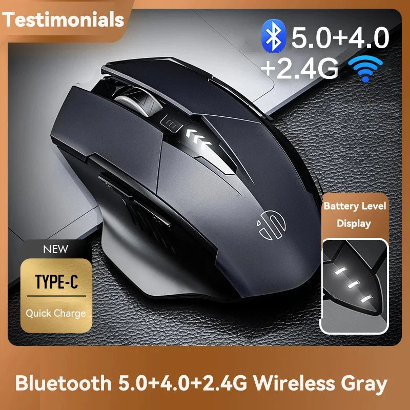INPHIC Rechargeable Bluetooth Wireless Mouse – 2.4G Silent Office Mouse for PC, Laptop, Tablet & Smartphone