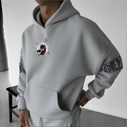 One Piece Luffy Gear 5 Anime Hoodie – Unisex Streetwear Pullover Sweatshirt