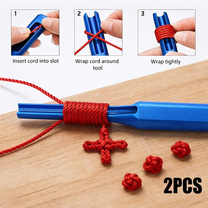 2-Piece Quick Knotting Aid Set - Plastic Threaders for Rope Weaving & Craft Projects