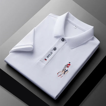 Men's Embroidered Short Sleeve Polo Shirt - Casual Summer Comfort Fashion Polo