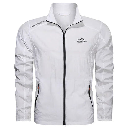 Men’s UPF100+ Summer Windbreaker - Lightweight UV Sun Protection Jacket with Zip Pockets for Outdoor Activities