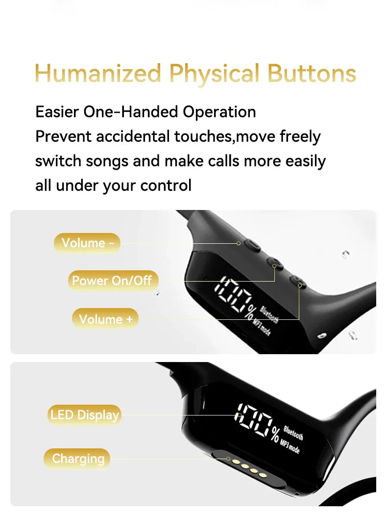 Bone Conduction Bluetooth 5.4 Headphones – Wireless IPX8 Waterproof Earphones for Swimming & Sports with MP3 Player, 32GB Storage