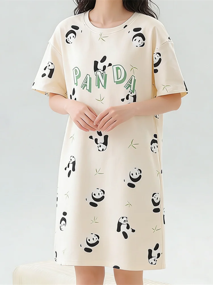 Women’s Cute Cat Nightgown - Plus Size Summer Cartoon Nightdress & Comfortable Sleepwear